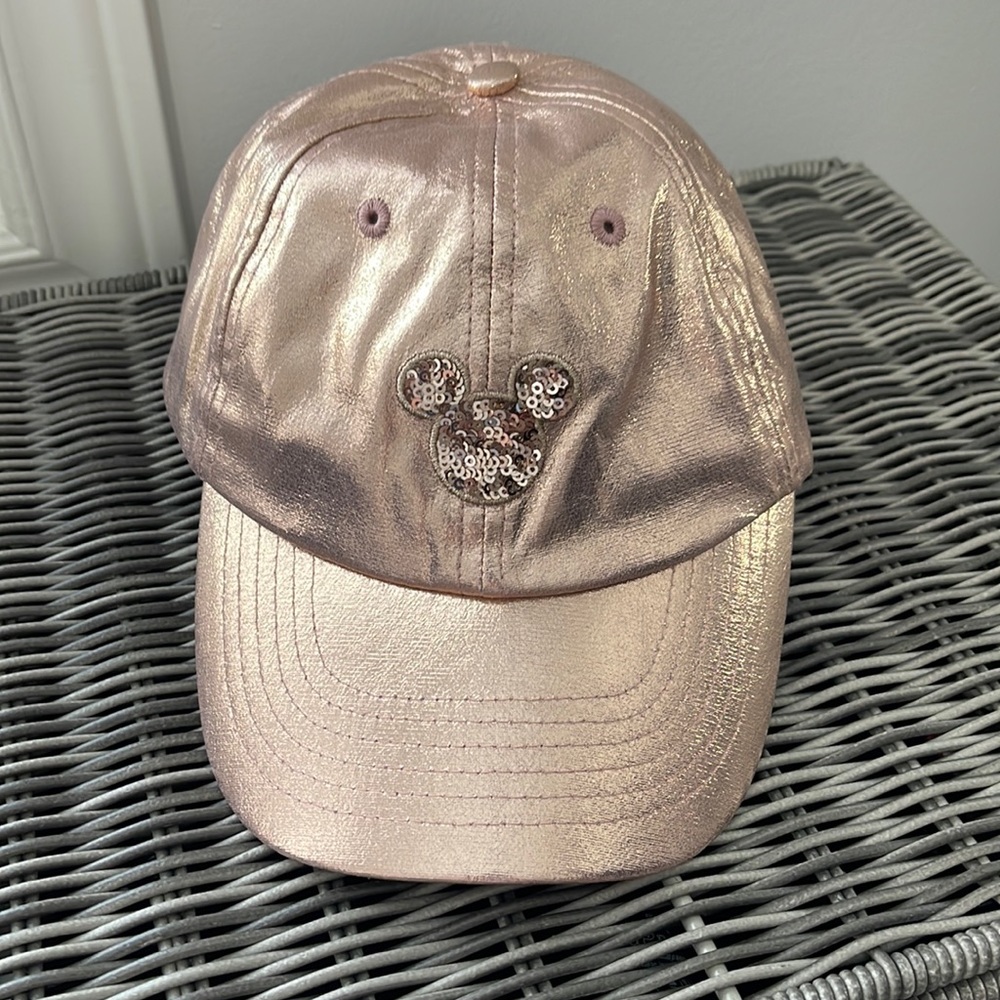 Disney parks rose gold Mickey baseball cap